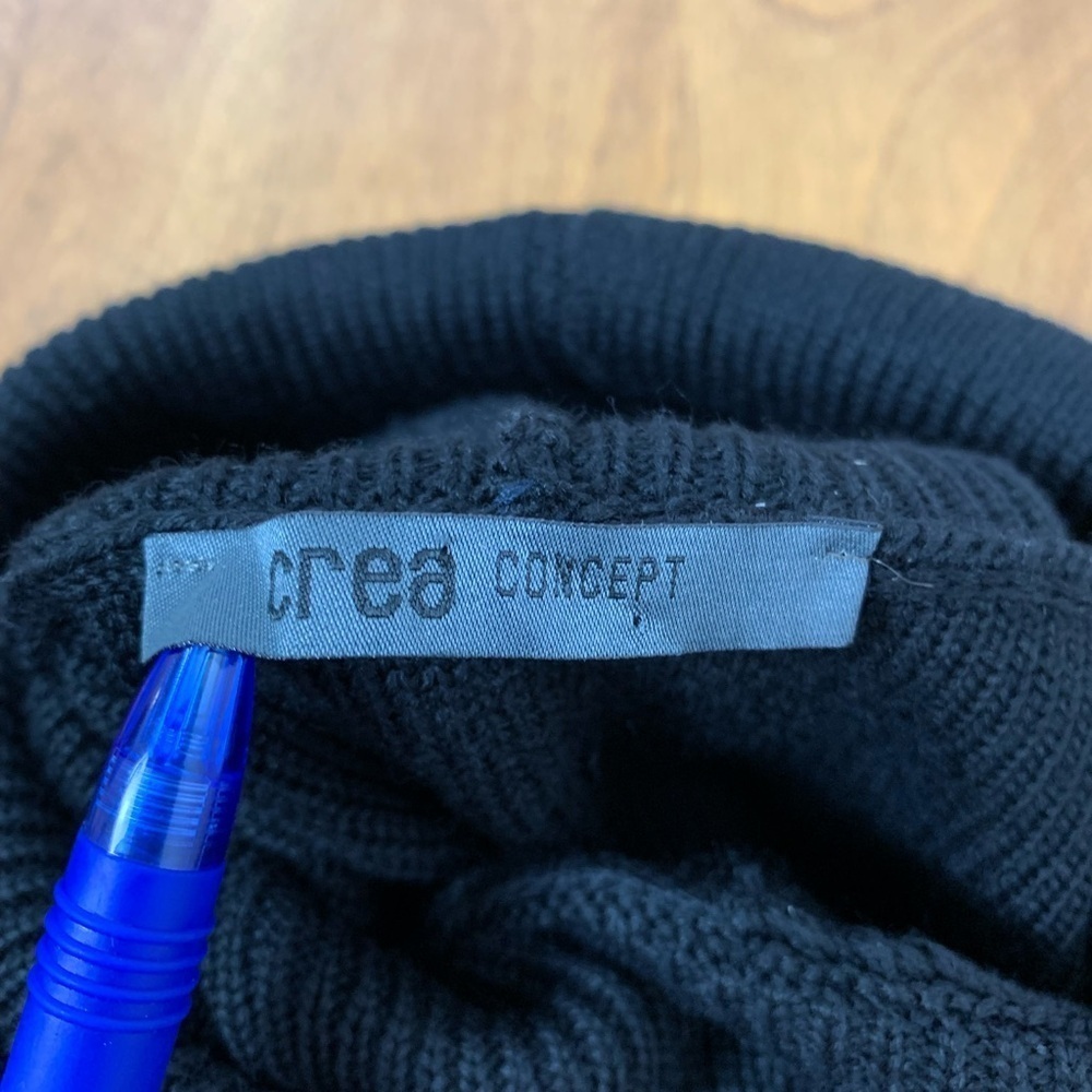 Crea Concept Sweater Asymmetrical Black Size 40 Wool Blend Turtleneck Oversized - Picture 11 of 15